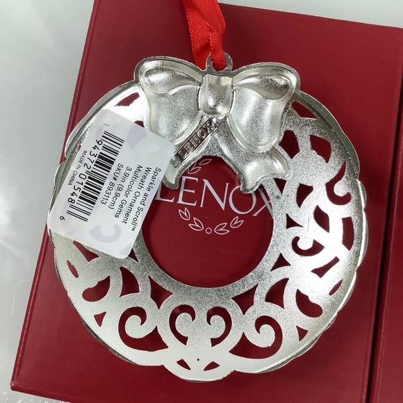 Lenox Sparkle And Scroll Angel Star Wreath ornaments New open box - Picture 7 of 12